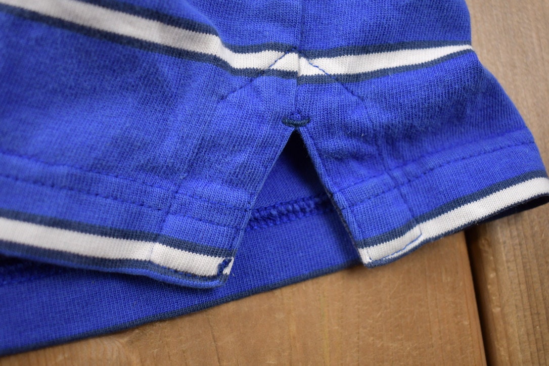 Vintage 1990s Nike Swoosh Embroidered Blue Polo T-Shirt