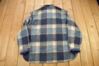 Vintage 1980s Double Breasted Plaid Flannel Button Up Shirt