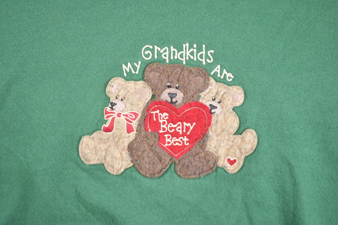 Vintage 1990s Cute Teddy Bear and Bunny Crewneck Sweater
