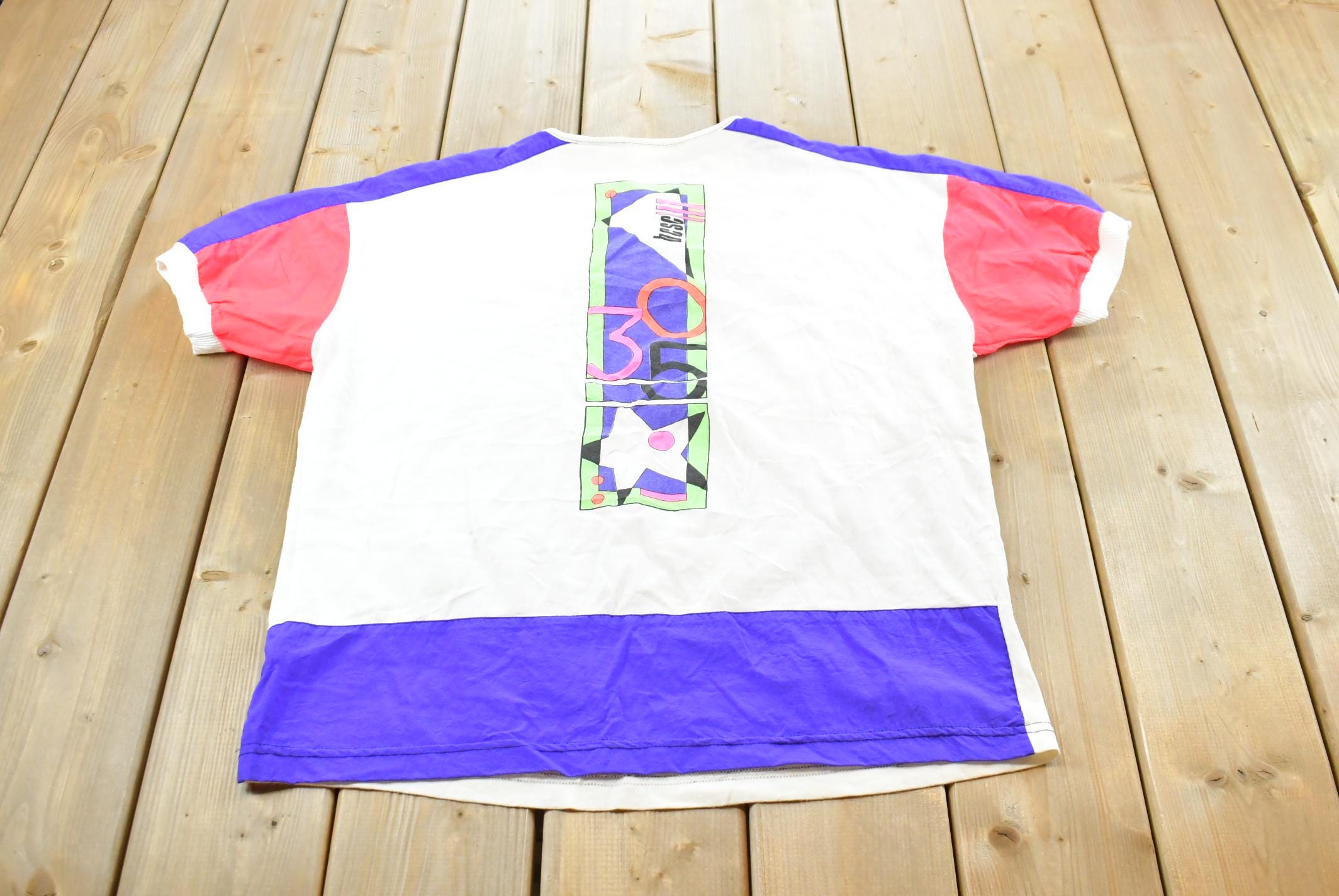 Vintage 1990s Bay Club Souvenir Active Henley Short Sleeve T-Shirt Mens L