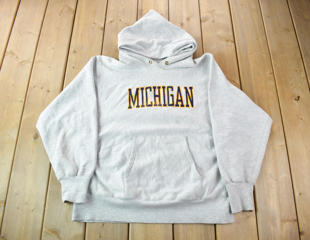 Vintage 1980s University Of Michigan Champion Reverse Weave Warmup Hoodie