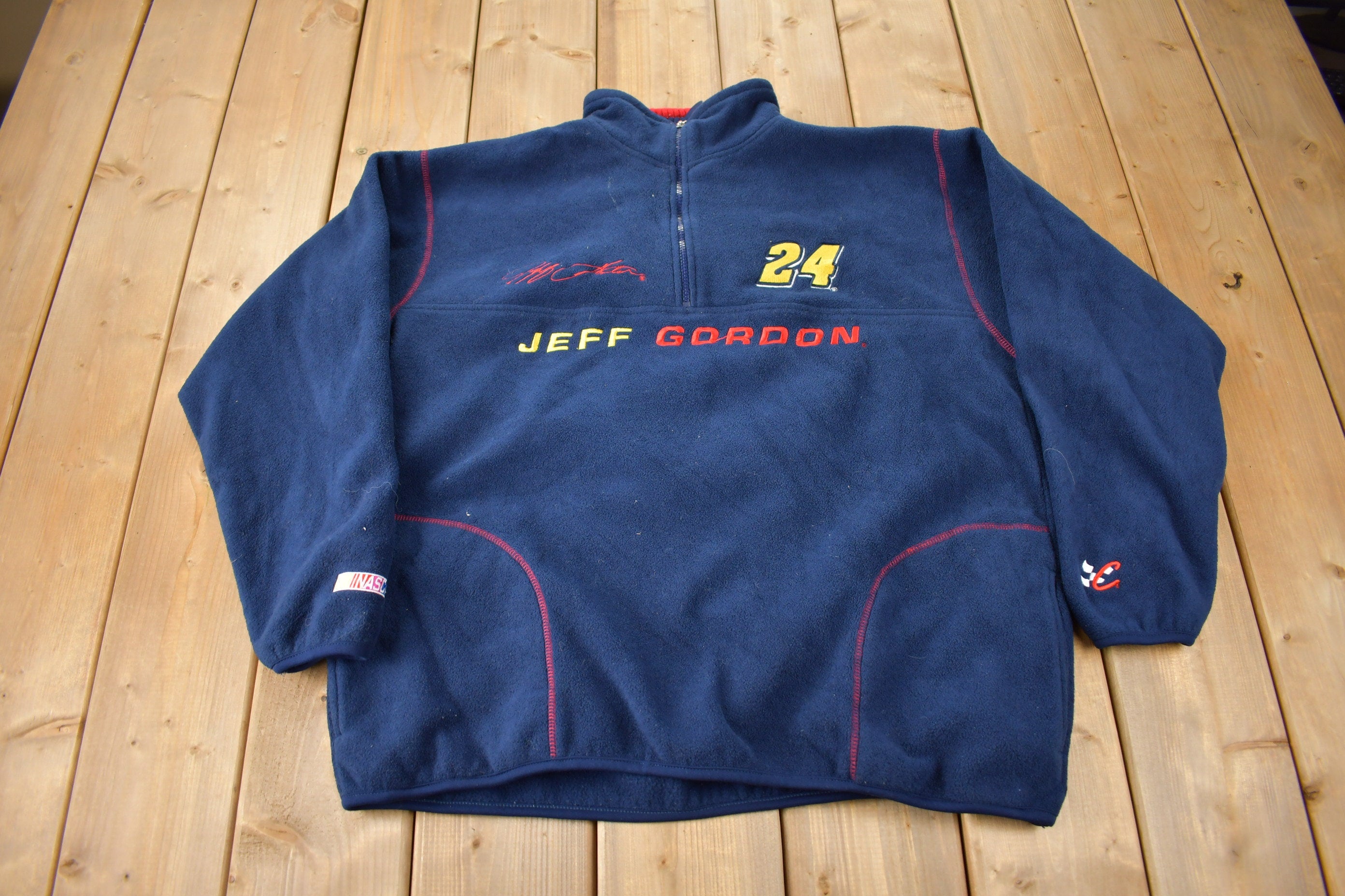 Vintage 1990s Jeff Gordon Nascar Quarter Zip Fleece Sweater