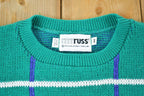 Vintage 1990s Russ Knit Abstract Pattern Crewneck Sweater Vest
