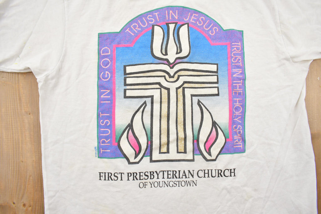 Vintage 1990s Trust In Jesus Youngstown Ohio Souvenir Church T-Shirt