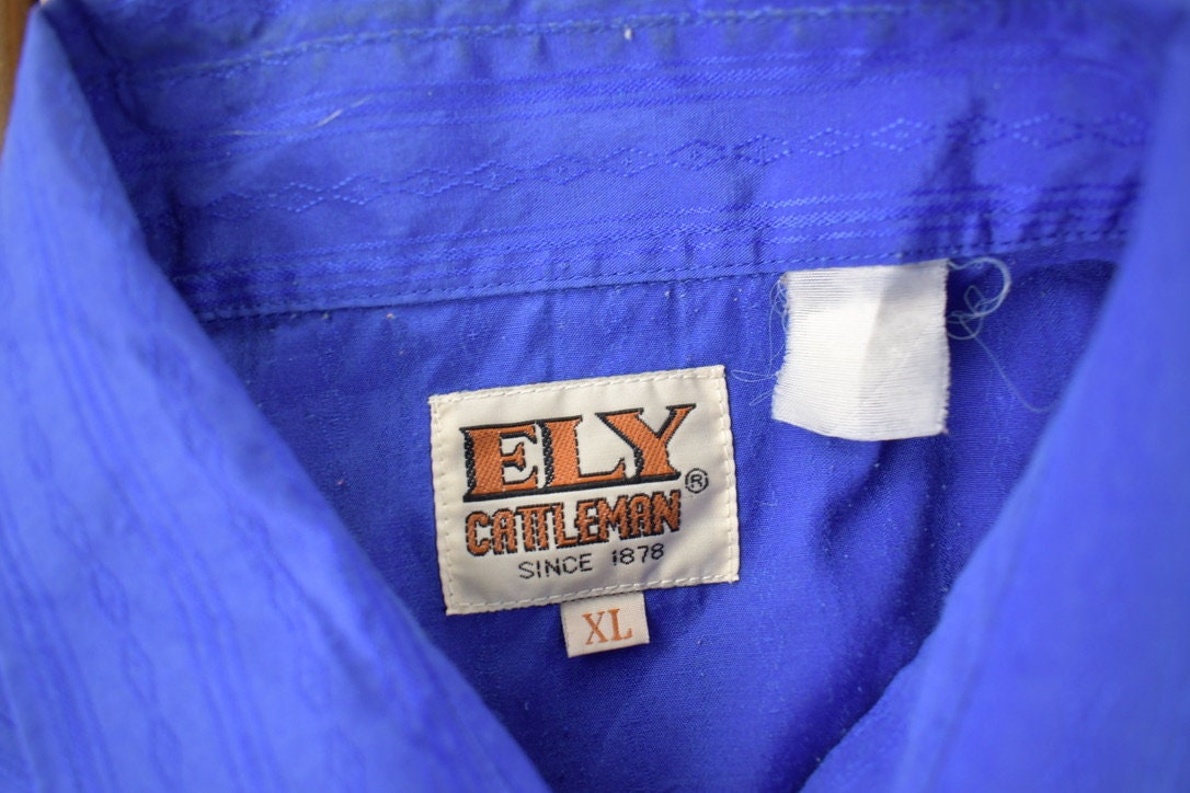 Vintage 1990s Ely Cattleman Western Style Pearl Snap Button Up Shirt