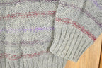 Vintage 1970s Glynn Manson Loose Knit Striped Crewneck Sweater Mens S