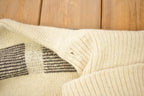 Vintage 1990s Illimani 100% Alpaca Wool Patchwork Knitted Turtleneck Sweater