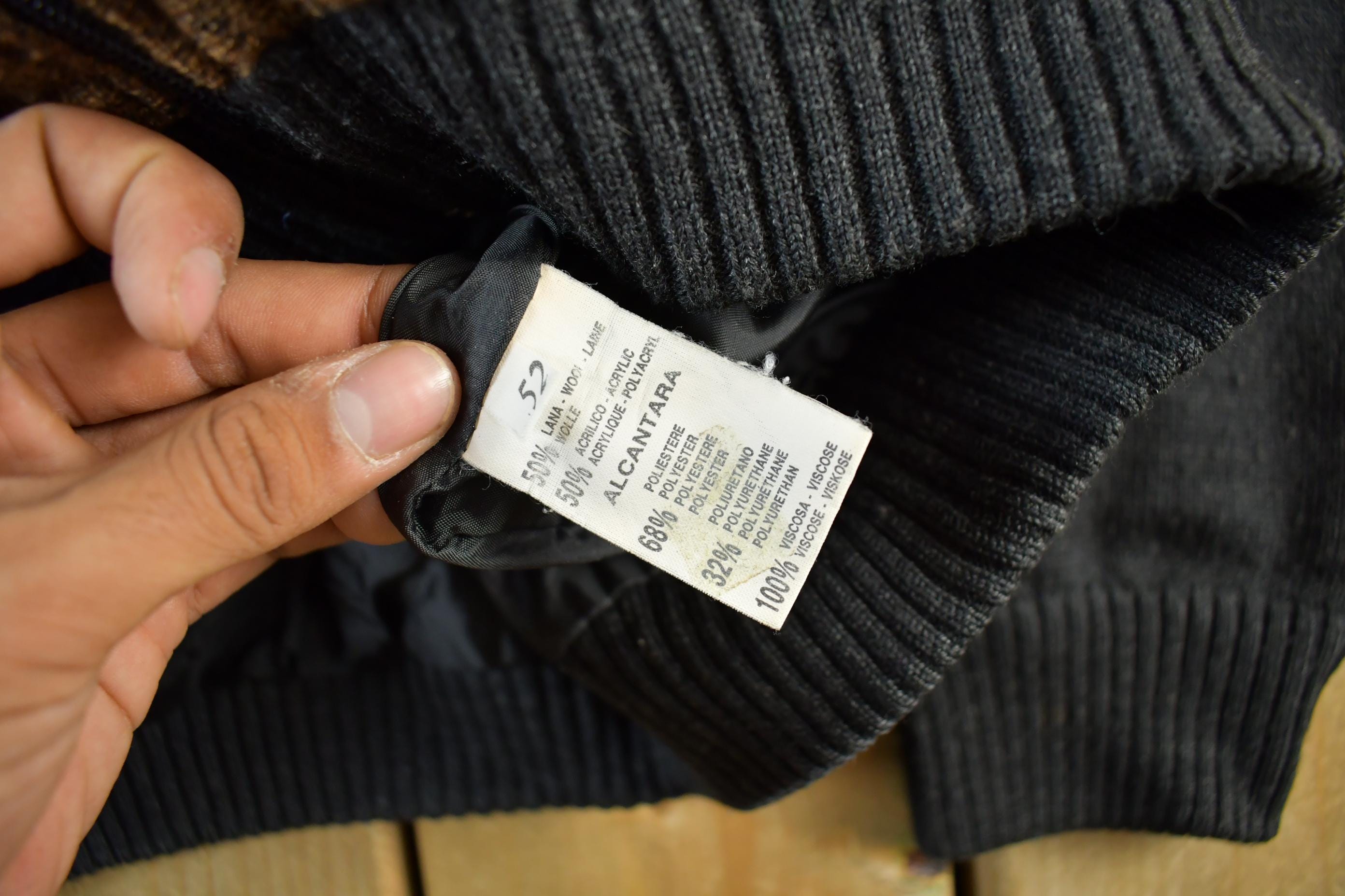 Vintage 1990s Wool Knit Zip Up Sweater Jacket Men's Large