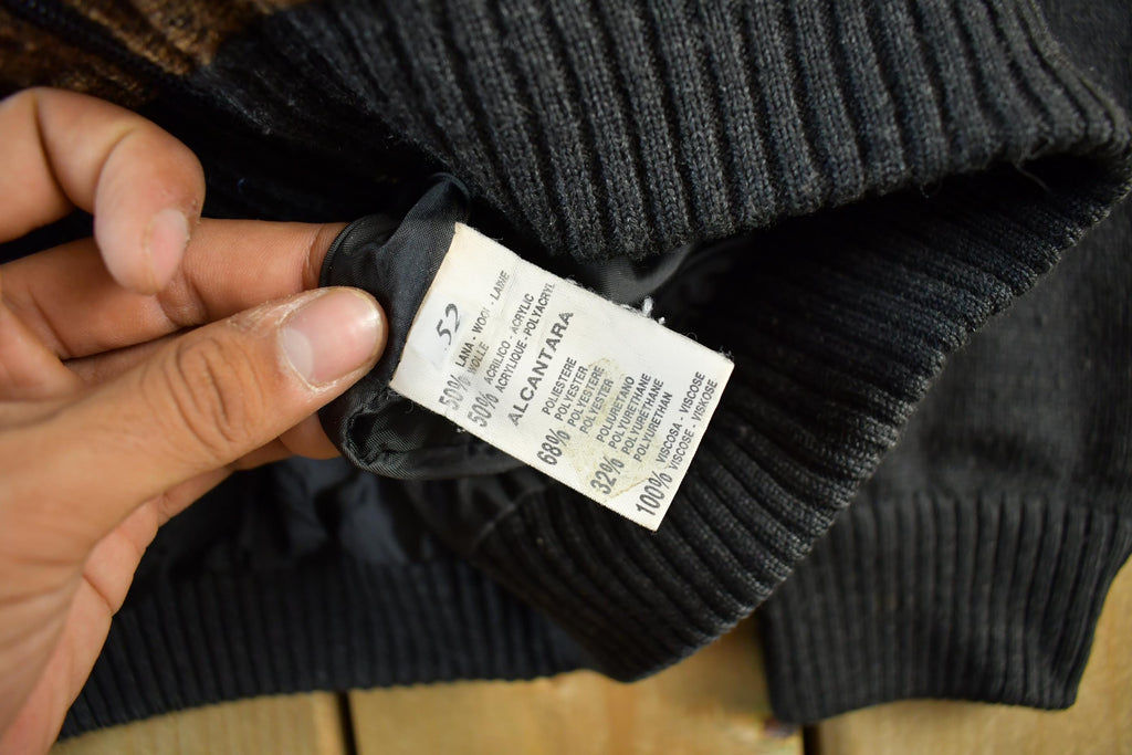 Vintage 1990s Wool Knit Zip Up Sweater Jacket Men's Large