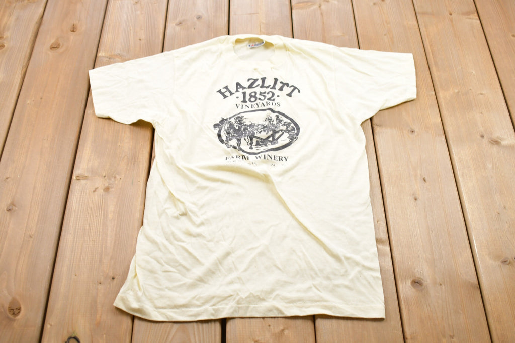 Vintage 1990s Hazlitt Farm Winery Graphic T-Shirt