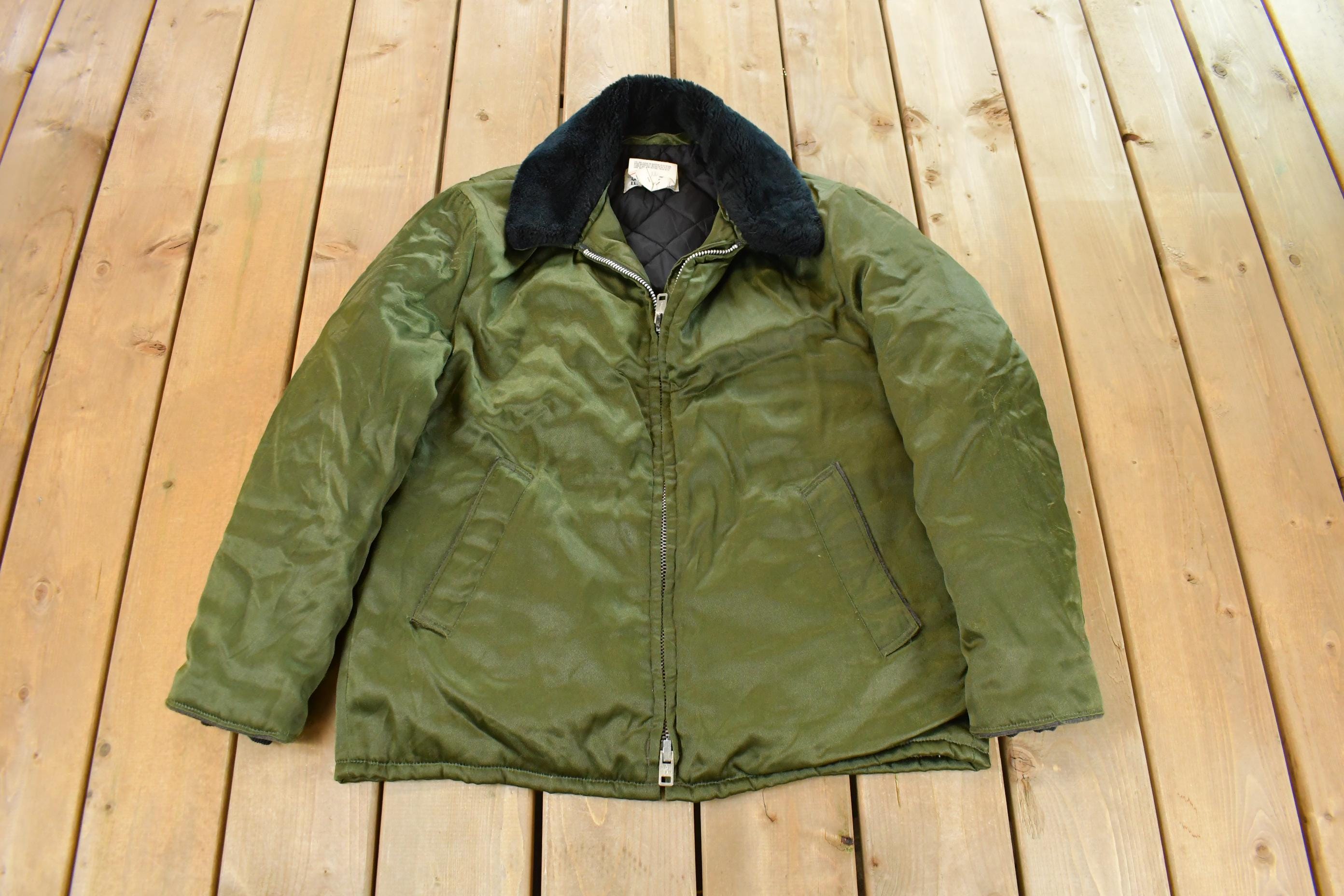 Vintage 1980s Uniforms Unlimited Sherpa Collar Flight Jacket Men's Medium