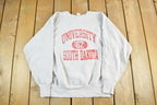 Vintage 1990s University of South Dakota Champion Reverse Weave Warmup Crewneck Sweatshirt Men's Large