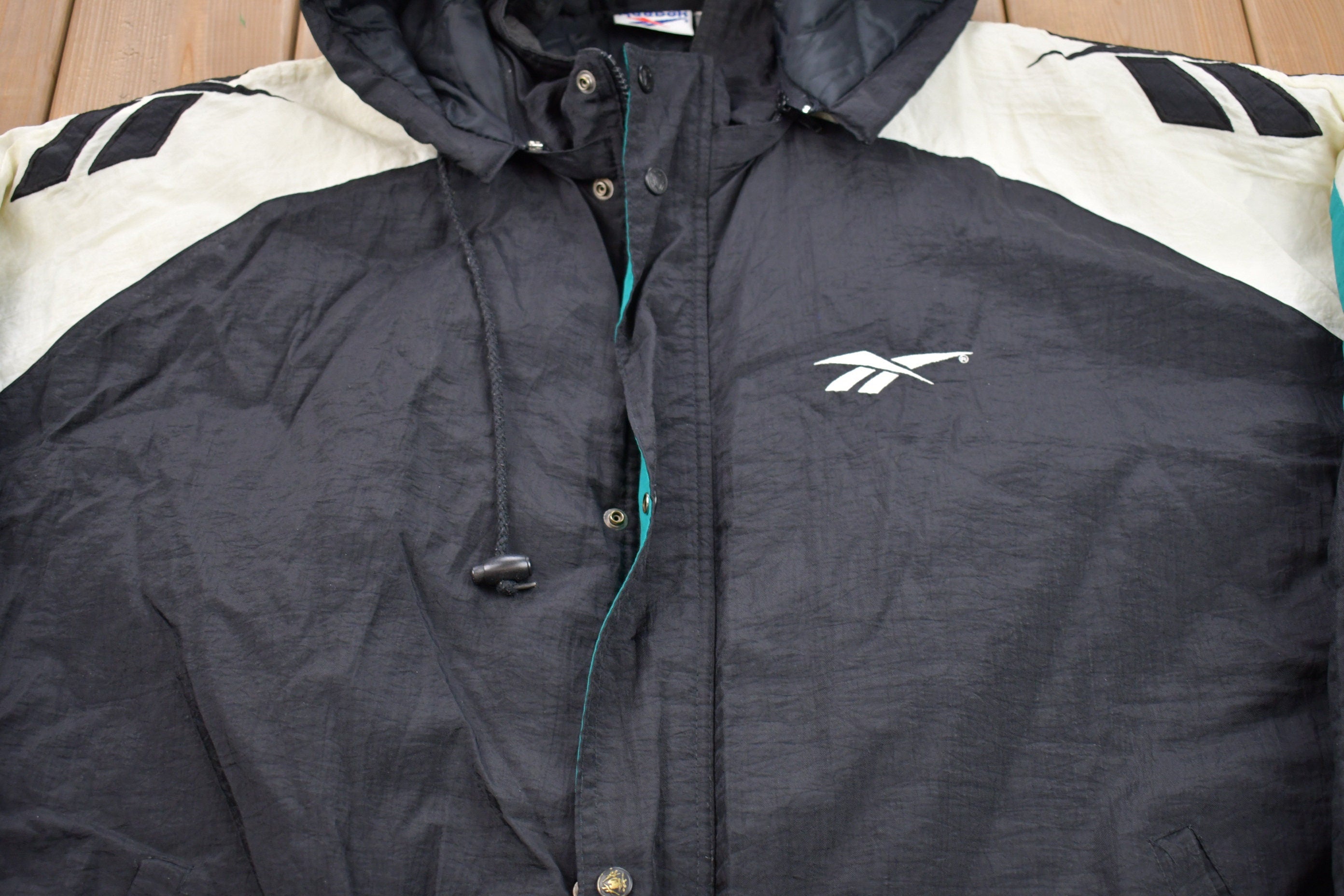 Vintage 1990s Reebok Embroidered Puffer Jacket