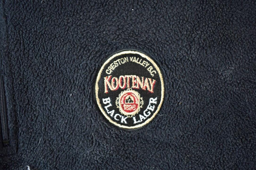 Vintage 1990s Kootenay Black Lager Quarter Zip Fleece Crewneck Sweatshirt