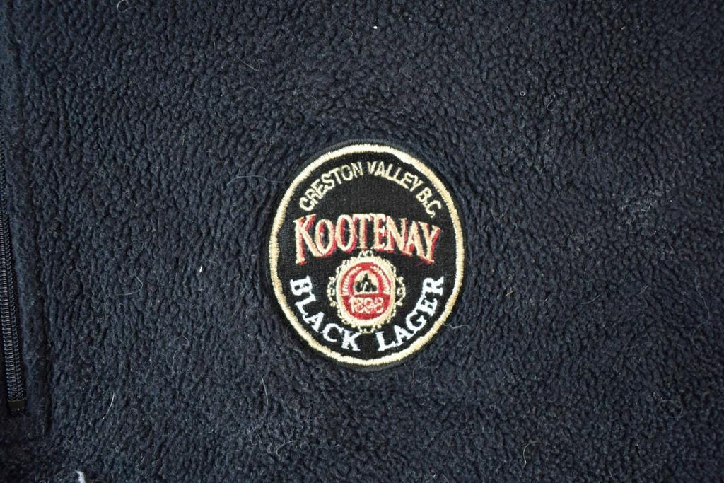 Vintage 1990s Kootenay Black Lager Quarter Zip Fleece Crewneck Sweatshirt / 90s Crewneck / Souvenir Sweater / Streetwear
