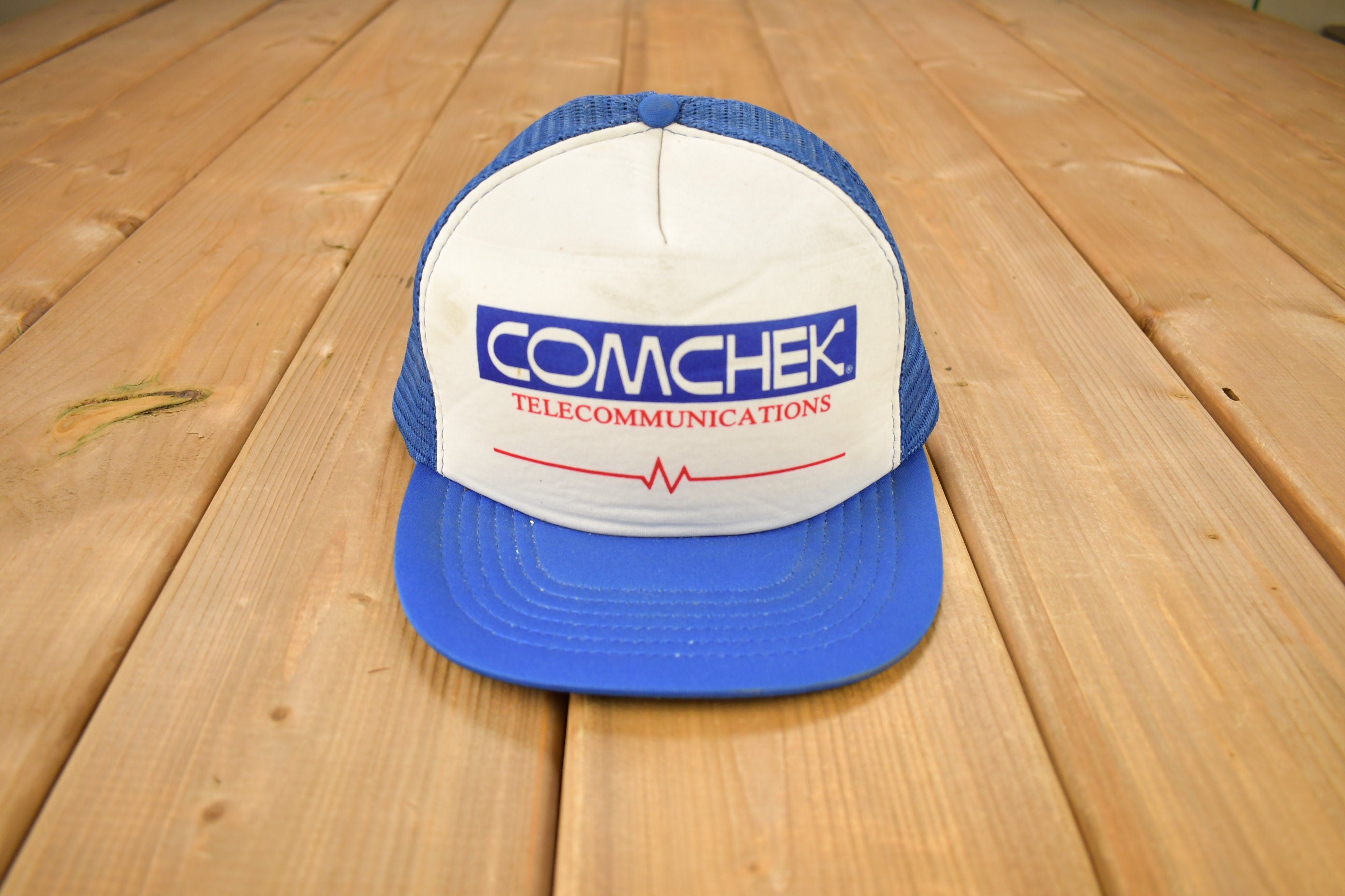 Vintage 1980s Comchek Telecommunications Trucker Hat