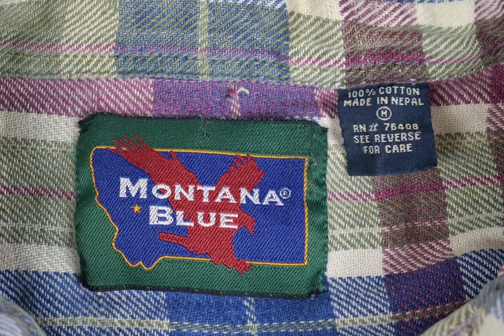 Vintage 1990s Montana Blue Button Up Shirt