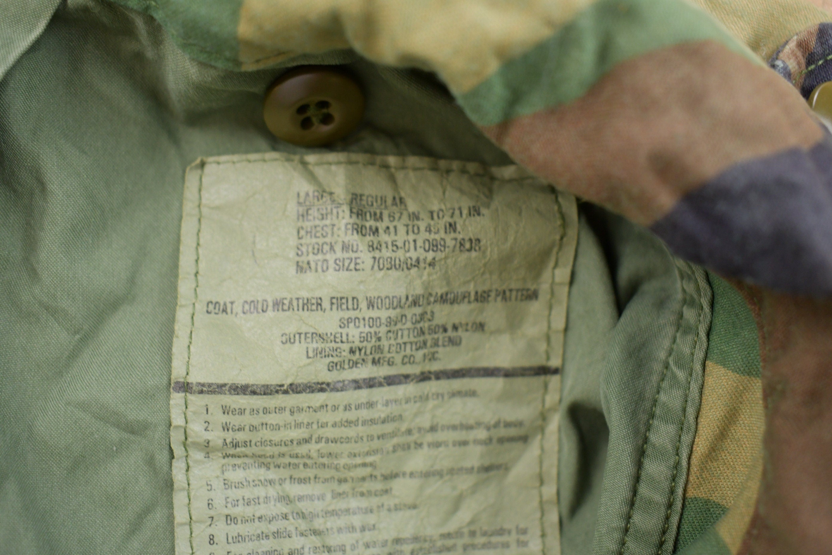 Vintage 2001 Military Camo Field Jacket
