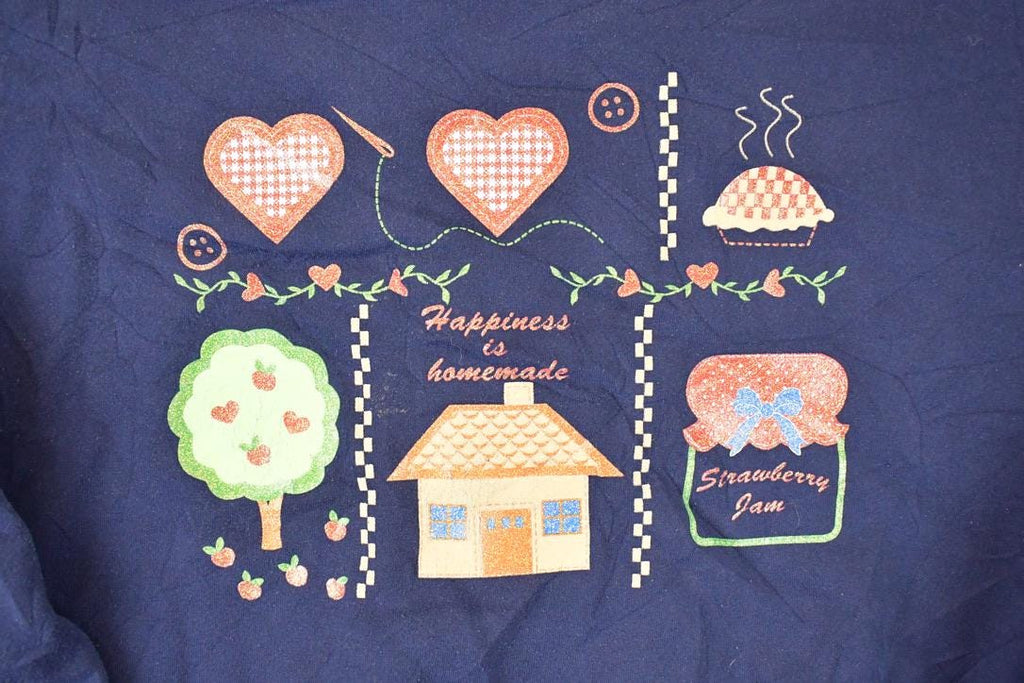 Vintage 1990s Cute House Apple Pie Graphic Print Crewneck Sweatshirt Womens XL