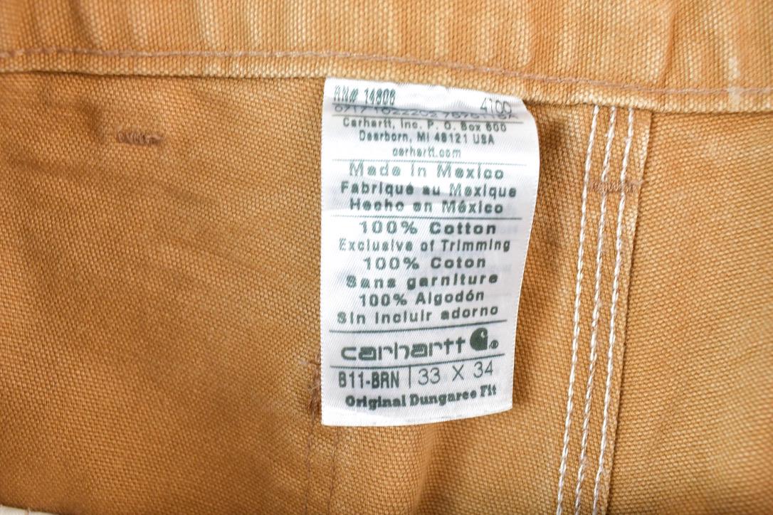 Vintage 1990s Carhartt Tan Denim Work Pants Size 33 x 34