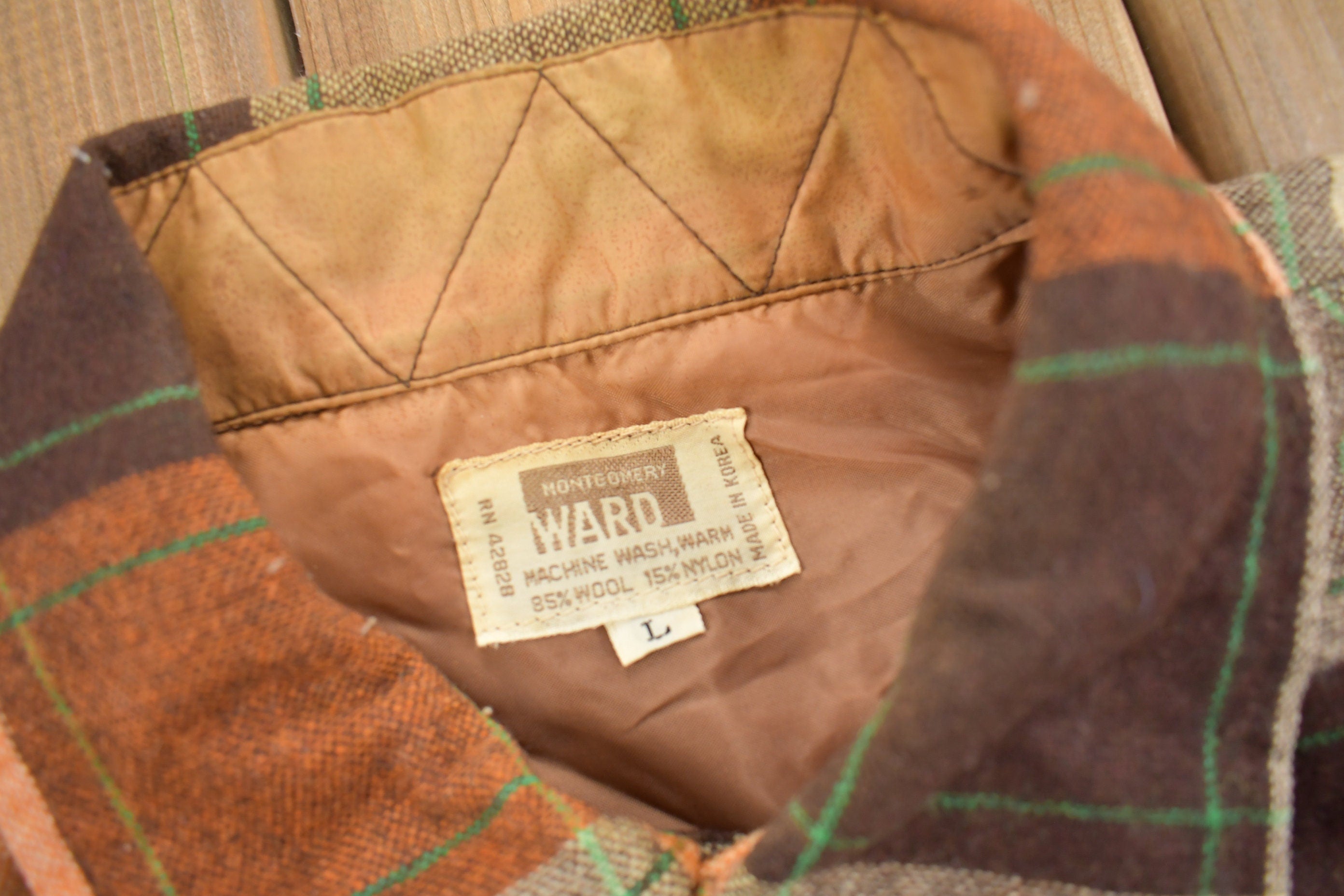 Vintage 1970s Montgomery Ward Button Up Flannel Sweater