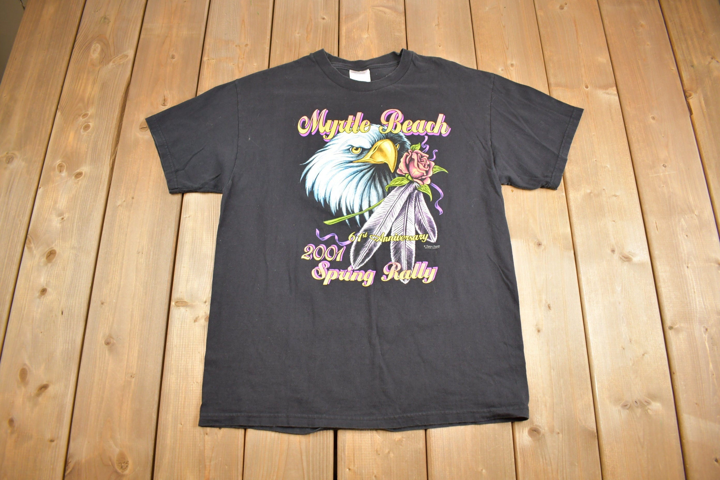 Vintage 2001 Myrtle Beach Spring Motorcycle Rally T-Shirt