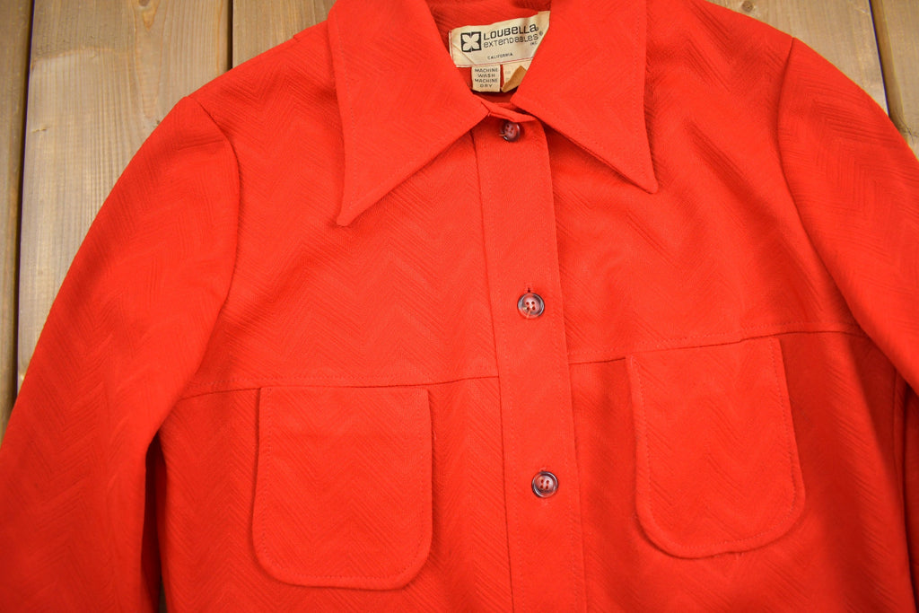 Vintage 1970s Red Button Up Overcoat