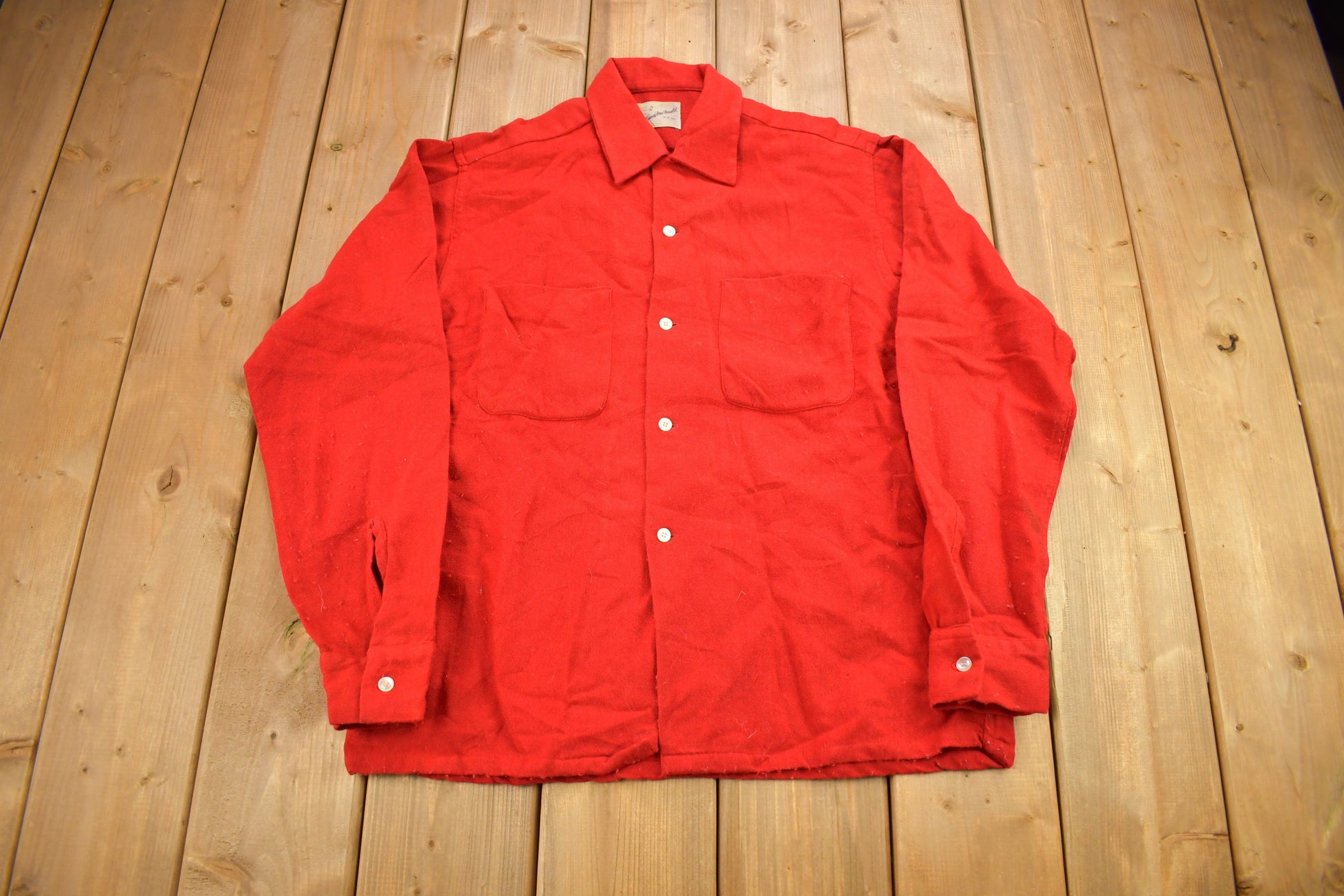 Vintage 1970s Sandy Mac Donald Red Button Up Shirt