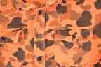 Vintage 1990s Woolrich Orange Camo Button Up Flannel Shirt Men's L