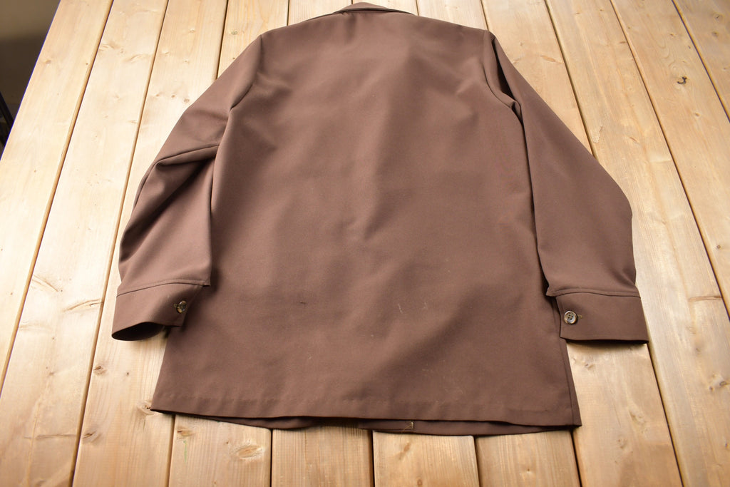 Vintage 1970s Levi's Panatela Tops Brown Western Style Button Up Shirt Made in USA Size XL