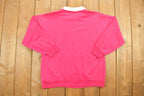 1990 Vintage Floral Neon Sunflower Pink Double Collar Crewneck