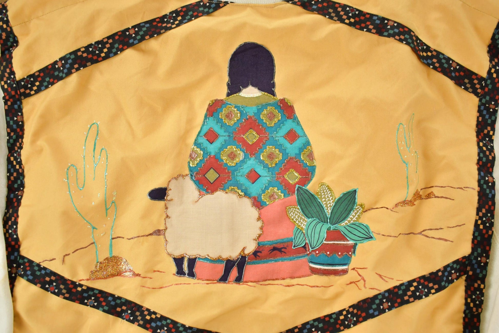 Vintage 1990s Aztec Sheep Button Up Crewneck / Souvenir / Vintage Sweatshirt / Outdoorsman / Wilderness Sweatshirt / Made In USA