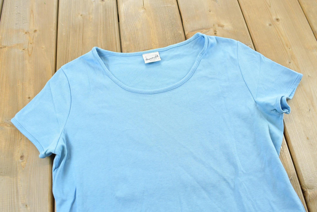 Vintage 1980s Duofold Sport Ladies Blank Blue T-Shirt Women's M