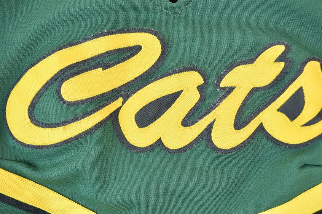 Vintage 1970s Cats Cheerleading Embroidered Outfit Jersey /