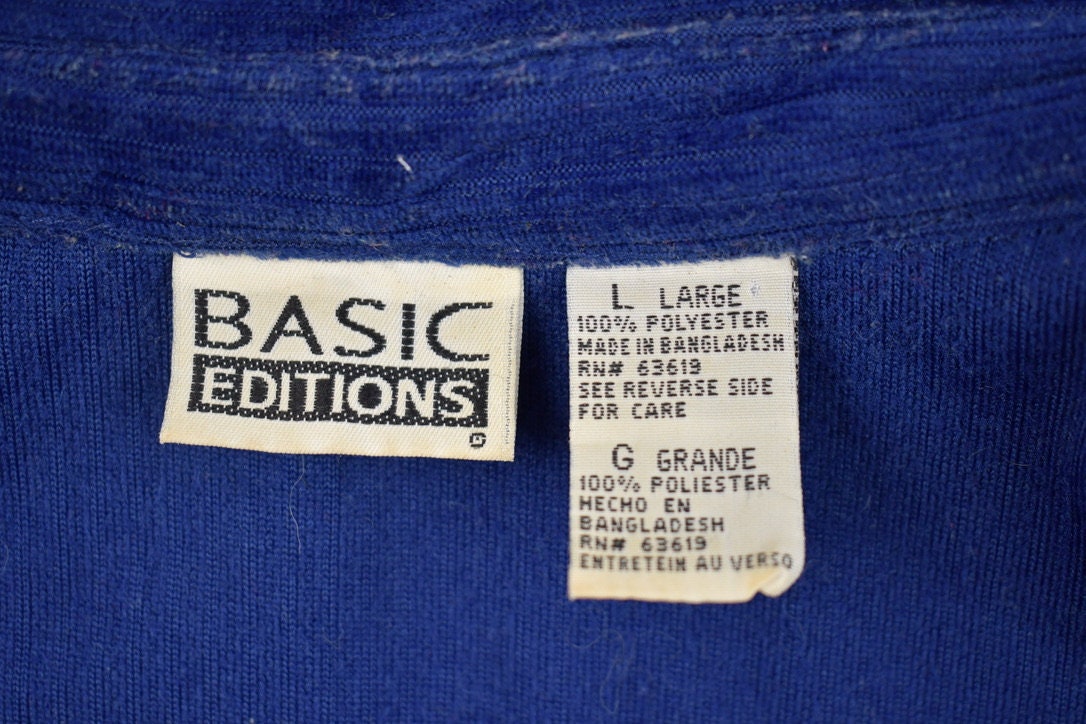 Vintage 1990s Basic Editions Velour Button Up Shirt