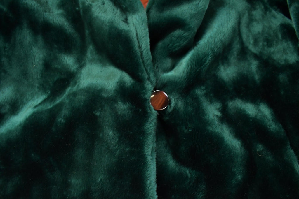 Vintage 1970s Novelti Green Acrylic Faux Fur Coat Women's XL
