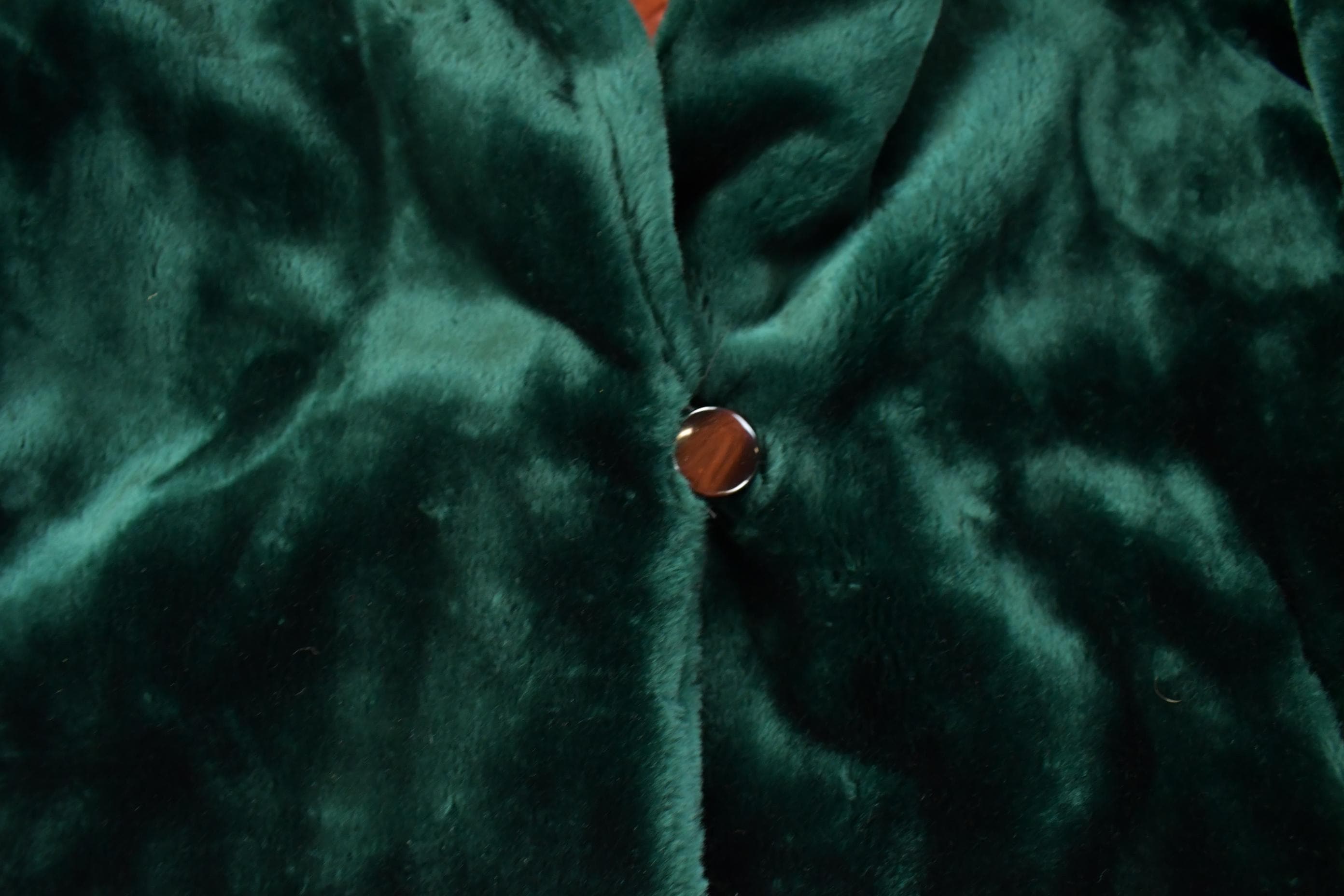 Vintage 1970s Novelti Green Acrylic Faux Fur Coat Women's XL