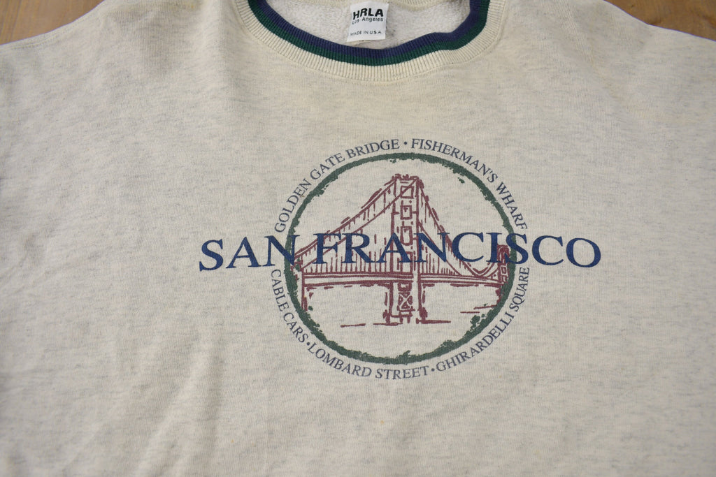 Vintage 1990s San Francisco Golden Gate Bridge Souvenir Crewneck Sweatshirt Made In USA Size XL