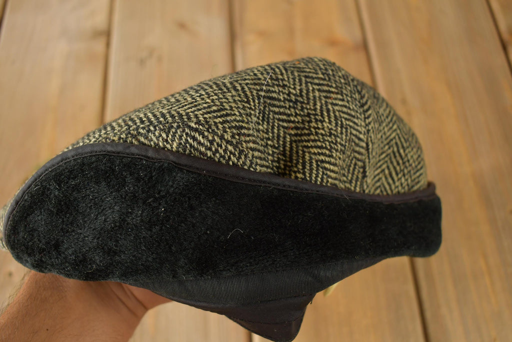 Vintage 1980s Eddier Bauer Harris Tweed Paper Boy Hat Size XL