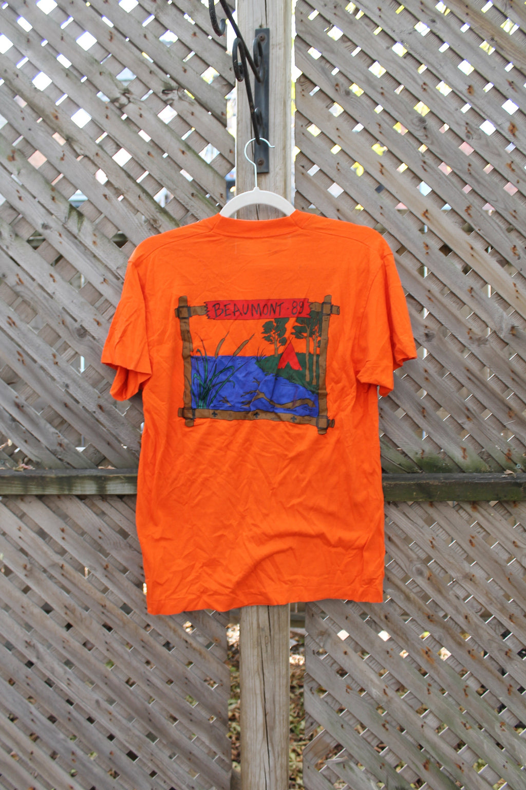 Vintage 1989 Beaumont Alberta Camping Graphic T Shirt