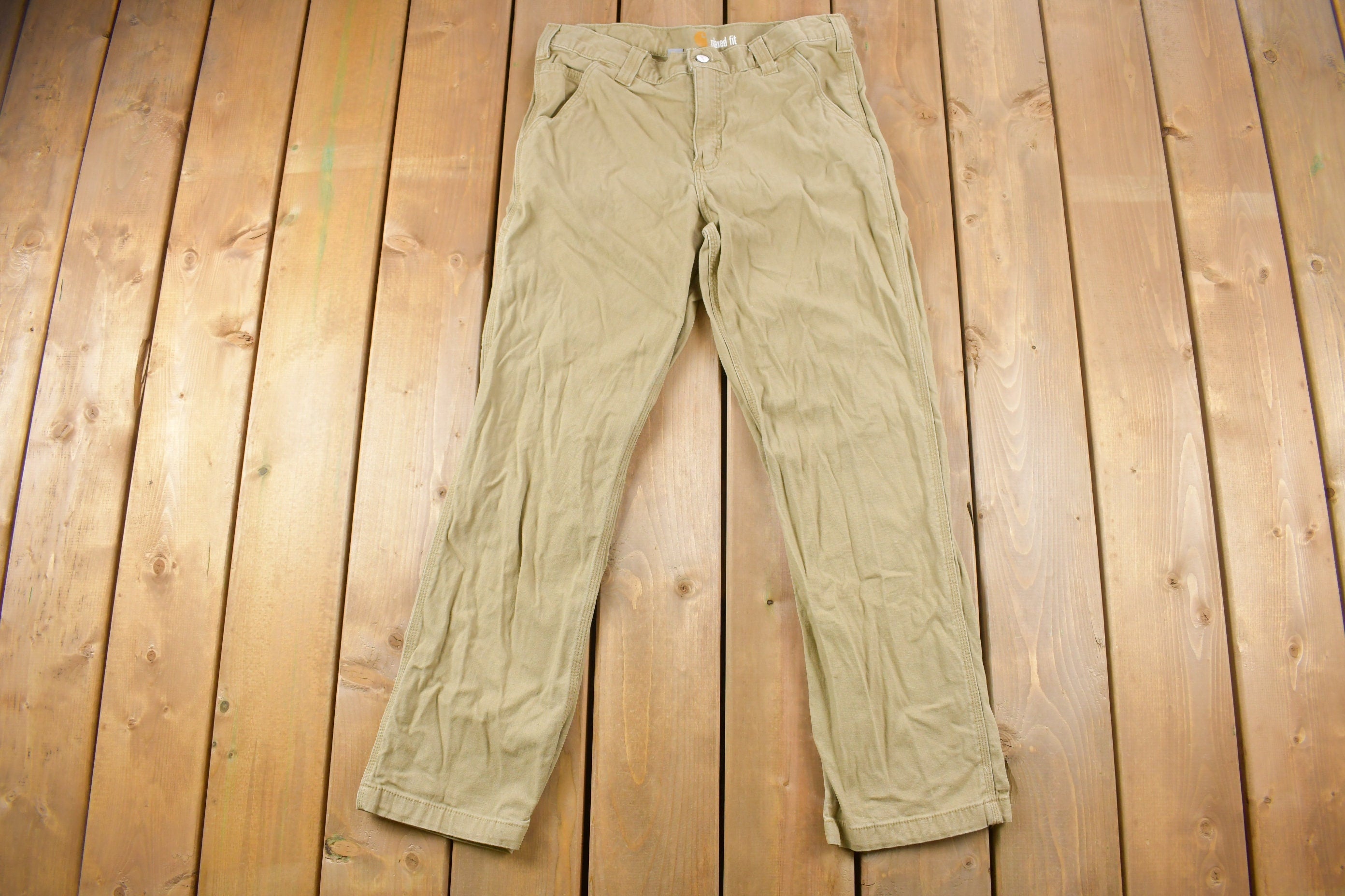 Vintage Y2K Carhartt Relaxed Fit Beige Pants Size 32 x 30