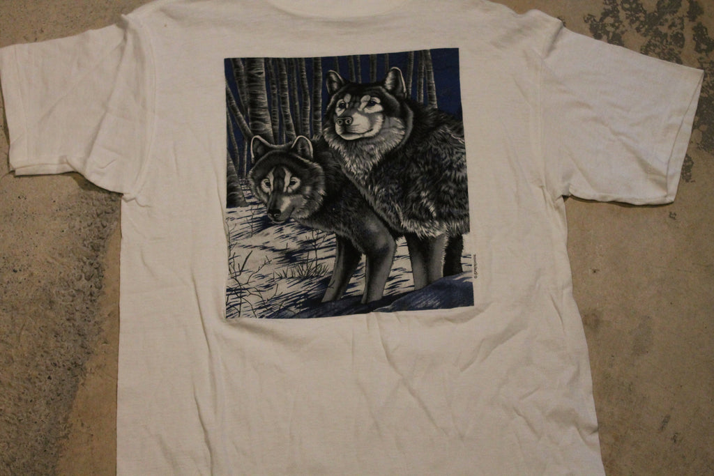 Vintage 1990s Wolf Theme T Shirt