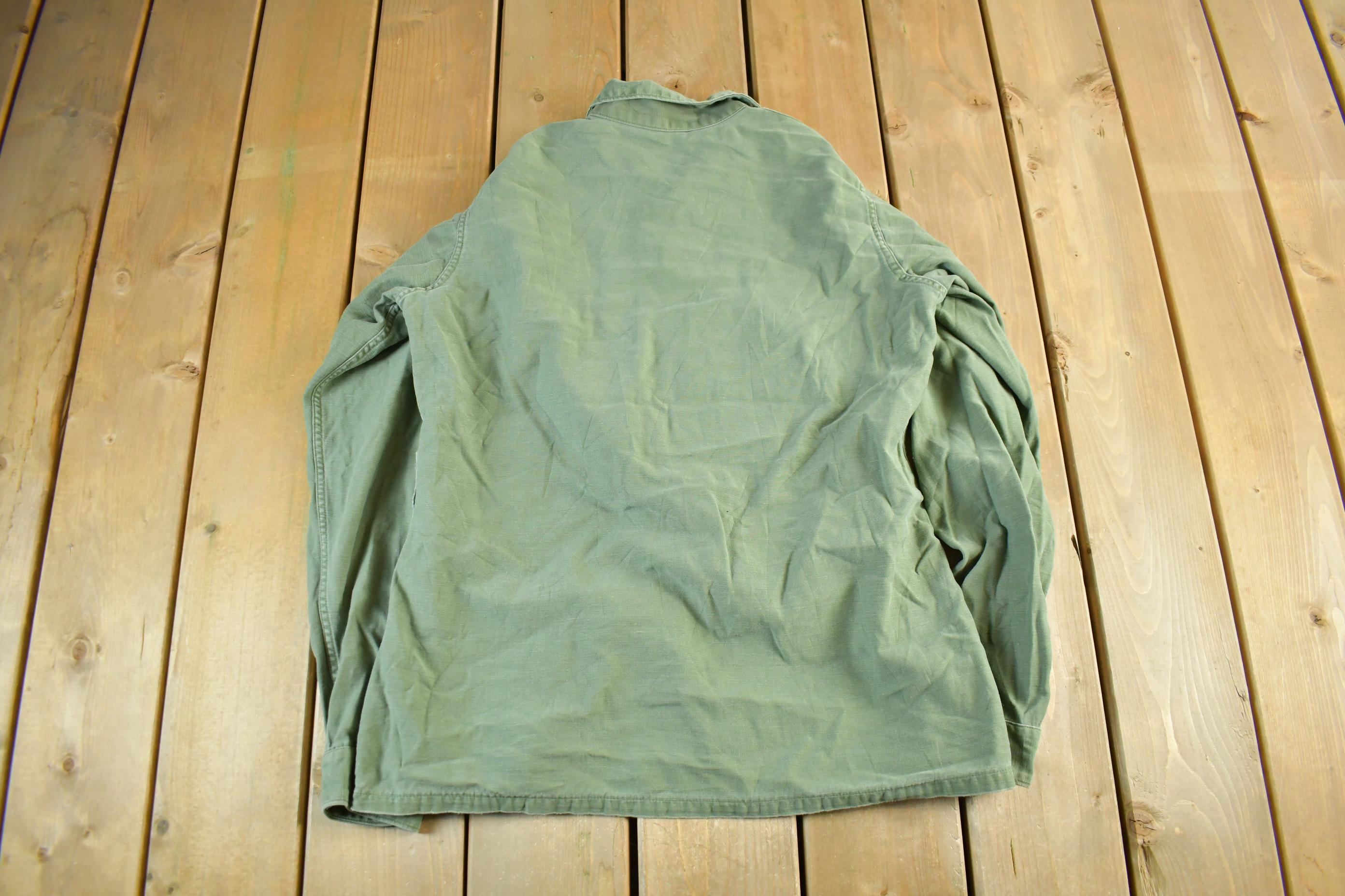 Vintage 1960s OG-107 Military Sateen Shirt Men's M-L