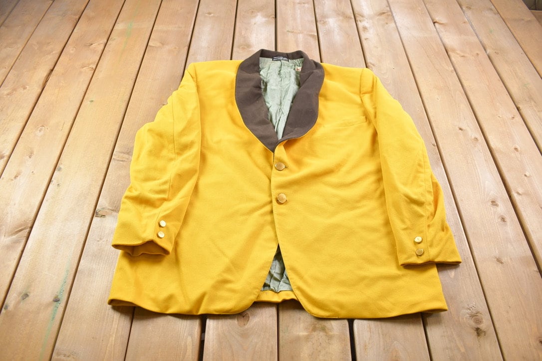Vintage 1990 Uniforms By Fechheimer Yellow Button Up Blazer