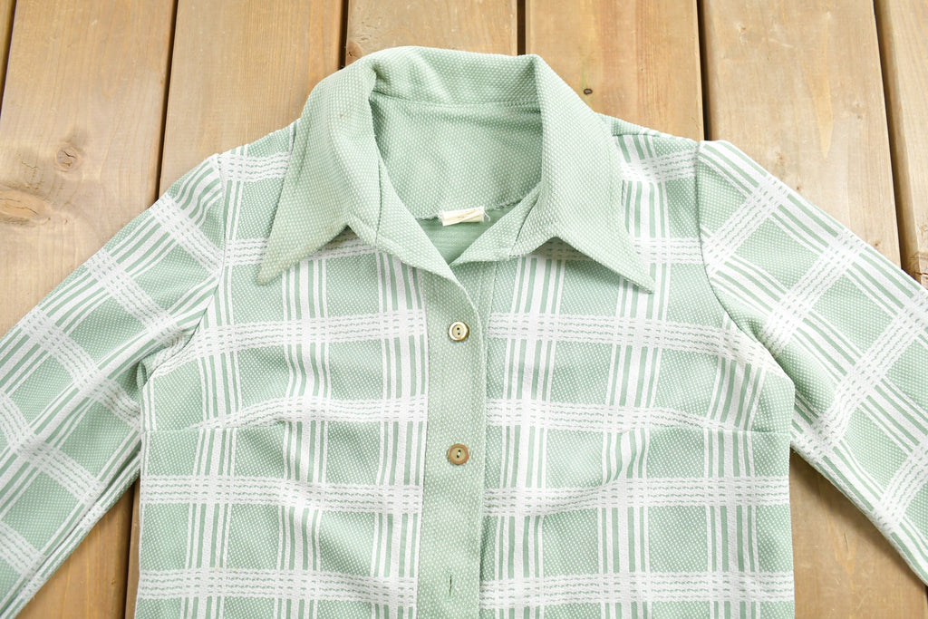 Vintage 1970s Plaid Button Up Shirt