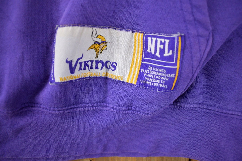 Vintage 2000s Minnesota Vikings NFL Football Embroidered Hoodie Made In USA