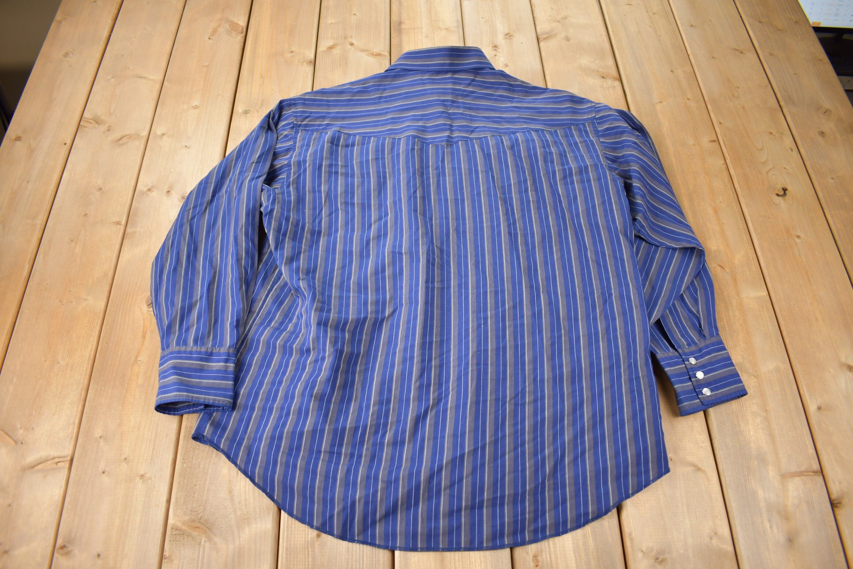 Vintage 1990s Wrangler Western Shirts Striped Button Up Shirt