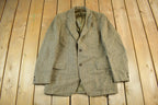 Vintage 1960s Harris Tweed Hand Woven Wool Two Button Blazer Jacket Men's Medium