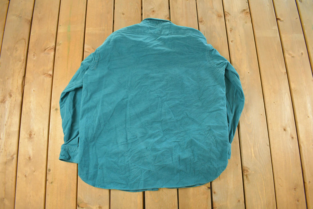 Vintage 1990s L.L. Bean Chamois Cloth Button Up Shirt Men's L / 90s Button Up / Vintage Flannel / Casual Wear / Outdoors / Made in USA