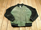Vintage 1990s Green Bay Packers NFL Suede Letterman Jacket